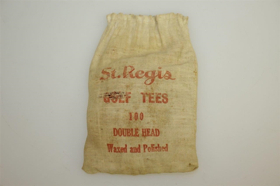 Vintage St. Regis Double Head Golf Tees Canvas Tee Bag with Tees - Crist Collection
