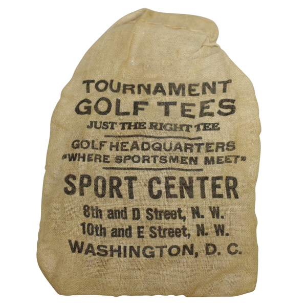 Vintage Sport Center - Golf Headquarters Canvas Tee Bag with Tees - Crist Collection