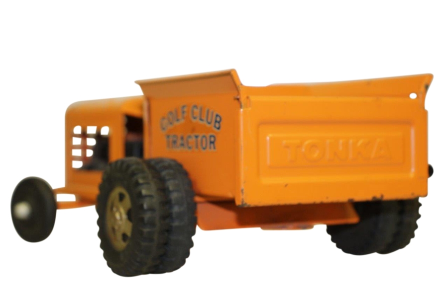 Vintage Metal 'Golf Club Tractor' by Tonka Toys - Original Burnt Orange Paint