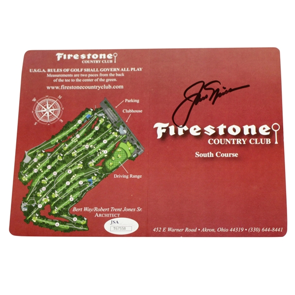 Jack Nicklaus Signed Firestone Country Club Scorecard JSA #T67558