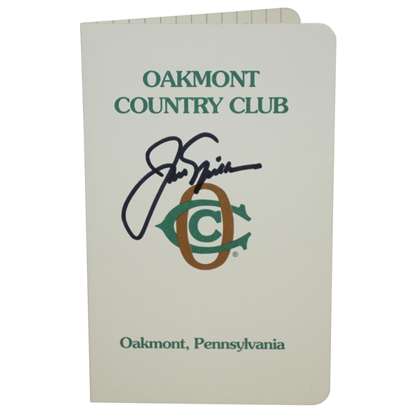 Jack Nicklaus Signed Oakmont Country Club Scorecard JSA #DD40729