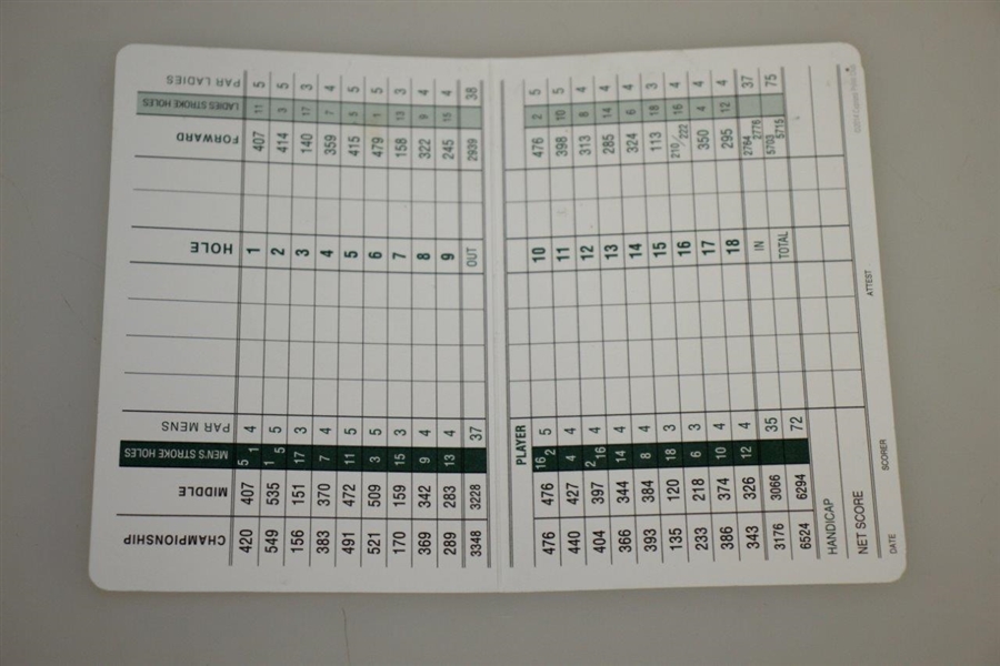 Cypress Point Club Scorecard
