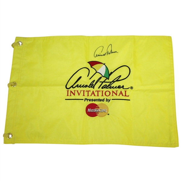 Arnold Palmer Signed Arnold Palmer Invitational Embroidered Flag JSA ALOA