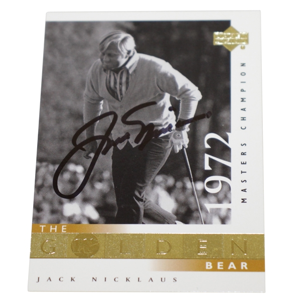Jack Nicklaus Signed Upper Deck 'The Golden Bear' 1972 US Open Golf Card JSA #EE05717