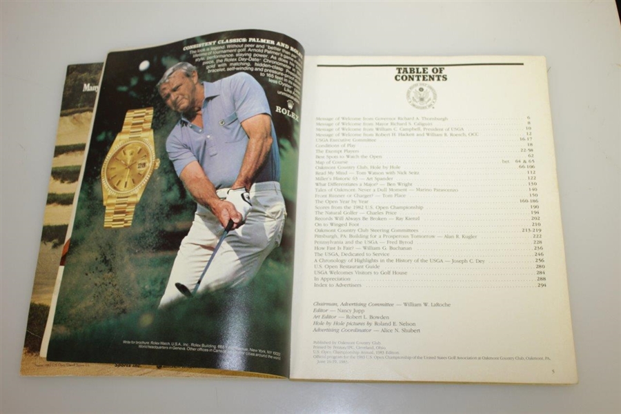 Jack Nicklaus Signed 1983 US Open at Oakmont CC Program w/ Others JSA ALOA