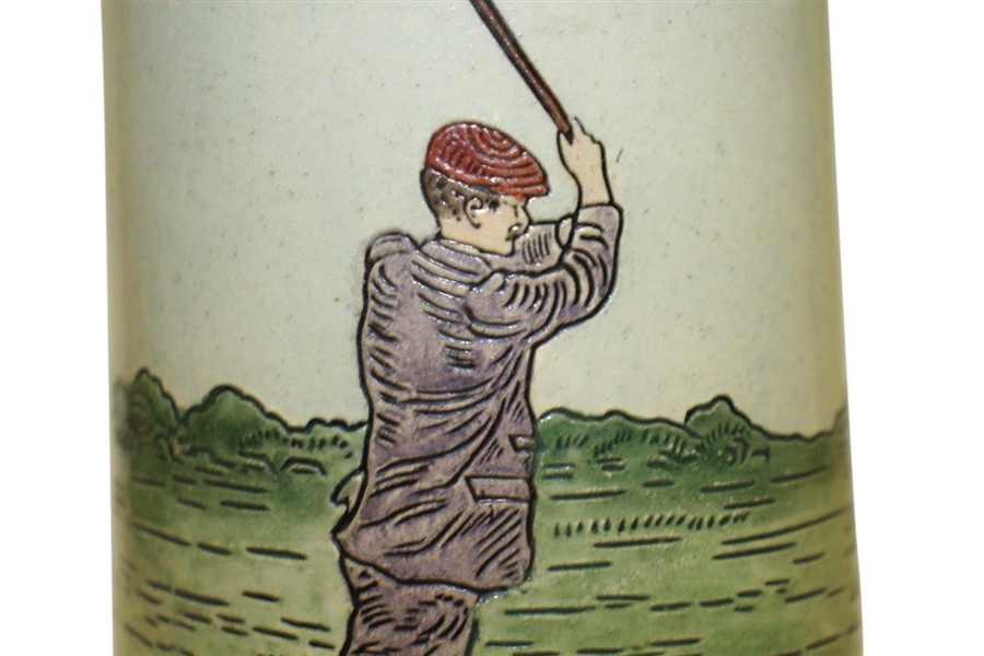 Vintage Stein w/ Detailed Depiction of Golfer Post Swing