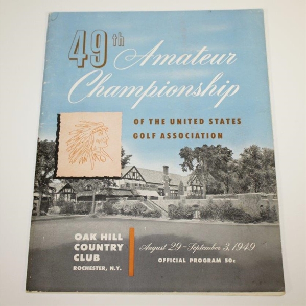 1949 US Amateur Championship at Oak Hill CC Program & Pairing Sheet - Charles Coe Winner