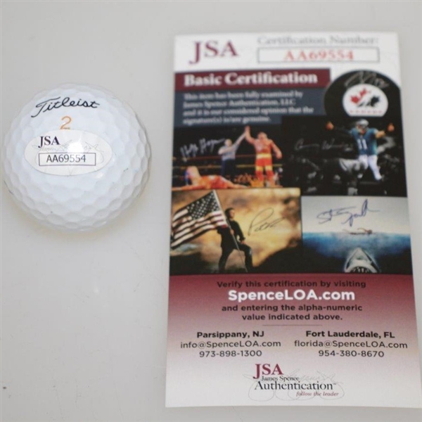 Curtis Strange Signed Titleist Logo Golf Ball JSA #AA69554