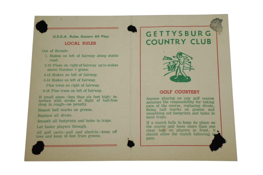 Dwight D Eisenhower Signed & Used Gettysburg CC Scorecard w/ Munday Hole-In-One JSA ALOA