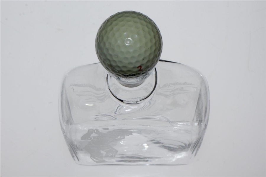 Deep Etched Glass Golfer Decanter w/ Stopper