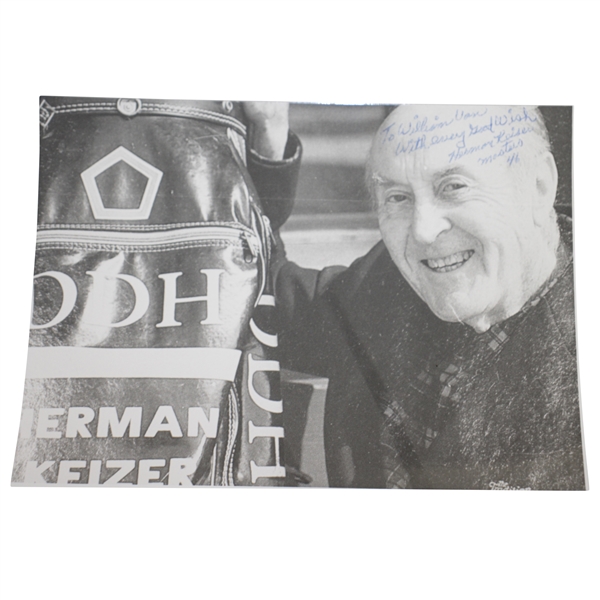 Herman Keiser Signed & Inscribed Masters 46 Photo JSA ALOA
