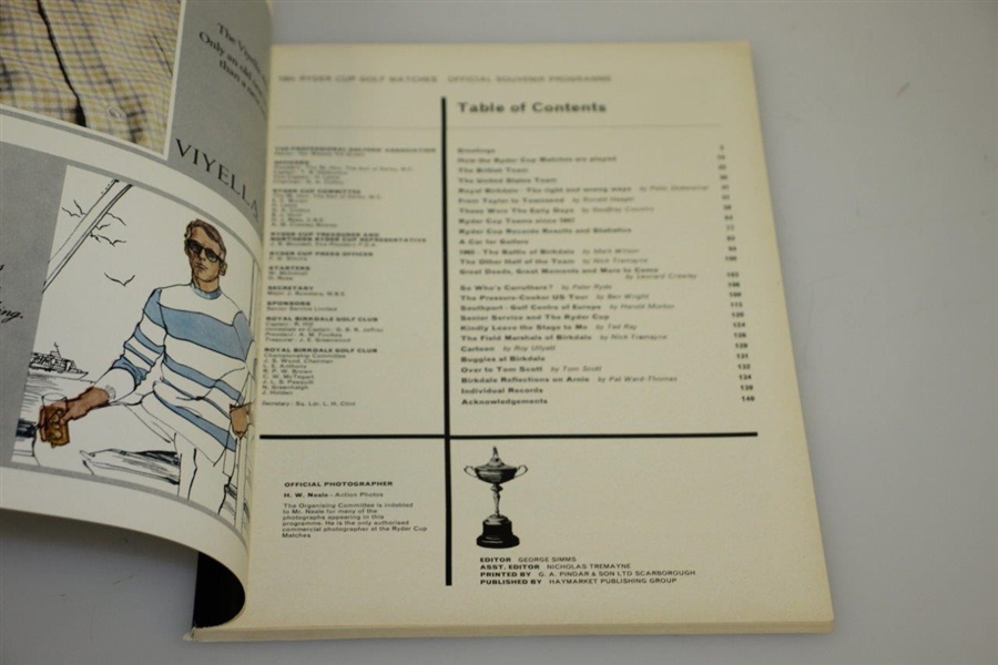 1969 Ryder Cup at Royal Birkdale Golf Club Program- Jack Nicklaus The Concession