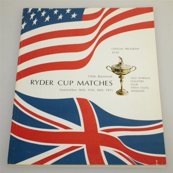 1971 The Ryder Cup at Old Warson Country Club Program & Pairing Sheets