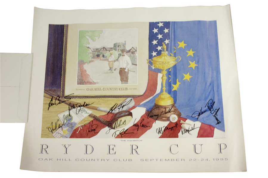 1995 Ryder Cup at Oak Hill Country Club Team USA Signed Poster JSA ALOA