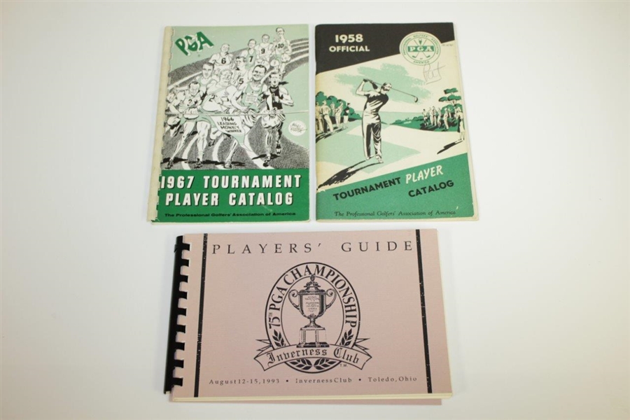 PGA Tournament Player Guides & Record Books from 1958, 1967, 1968 & 1993