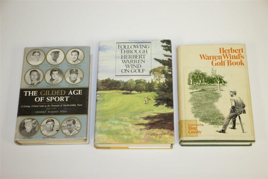Herbert Warren Wind Signed Golf Book, The Gilded Age of Sport & Following Through JSA ALOA