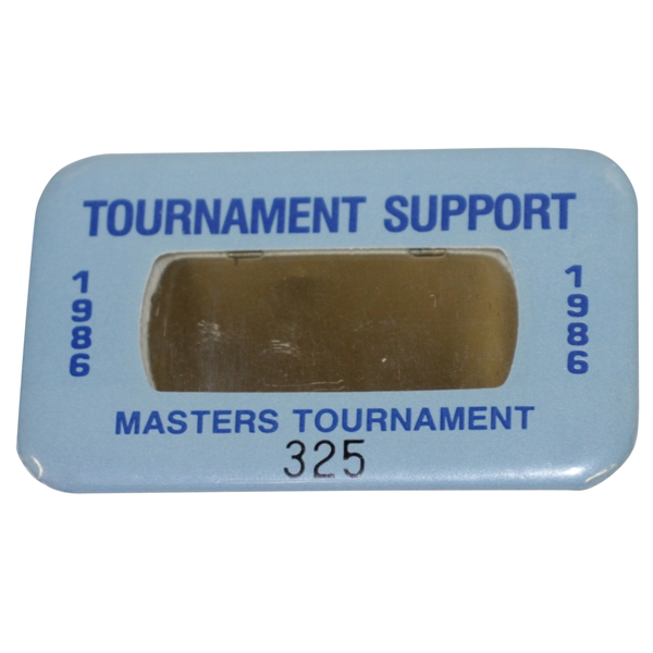 1986 Masters Tournament Support Credentials Badge #325