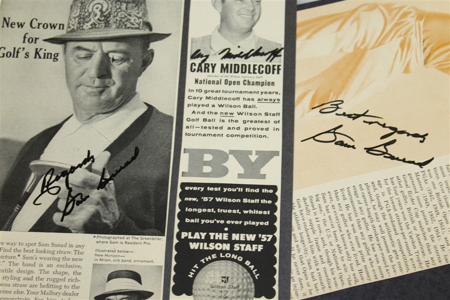 Two Sam Snead Signed Articles on Scrapbook Page JSA ALOA