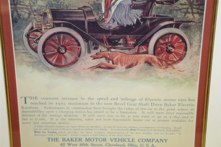 Baker Electrics 'Aristocrats of Motordom' Magazine Advertisement