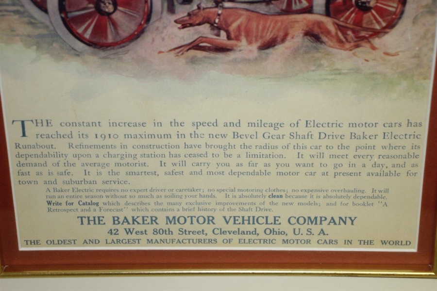 Baker Electrics 'Aristocrats of Motordom' Magazine Advertisement
