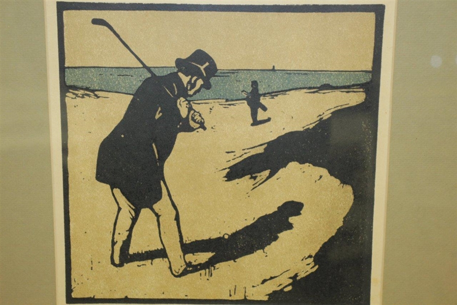 Golfer in Sandtrap Print Circa Early 1900's