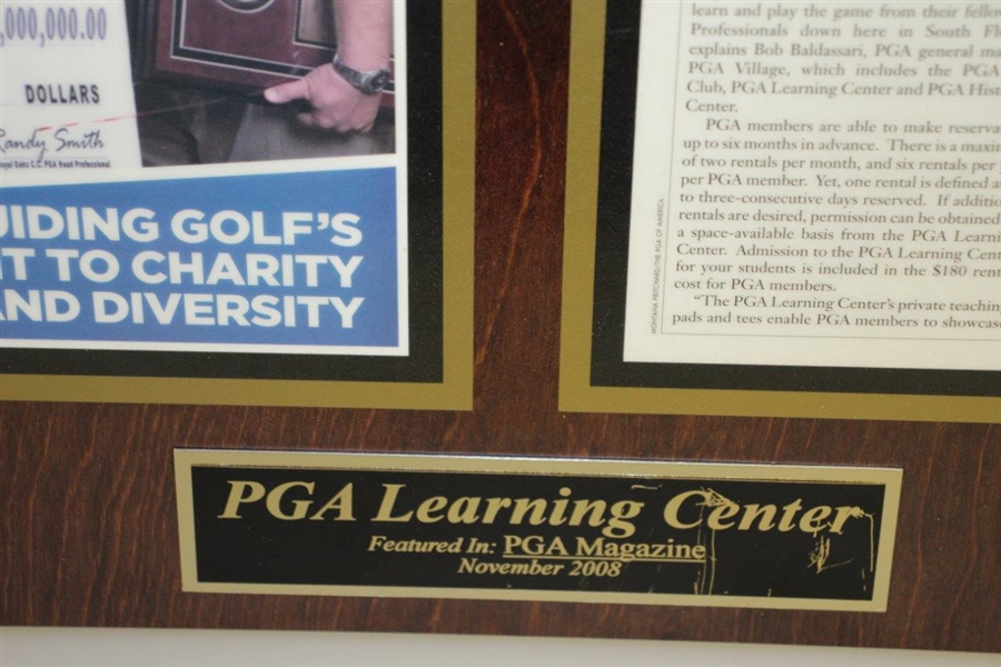 2008 PGA of America Magazine Plaque Feat. Philanthropic Efforts of Learning Center