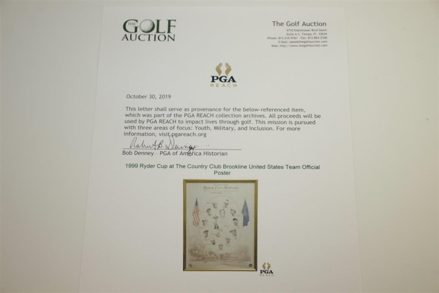 1999 Ryder Cup at The Country Club Brookline United States Team Official Poster