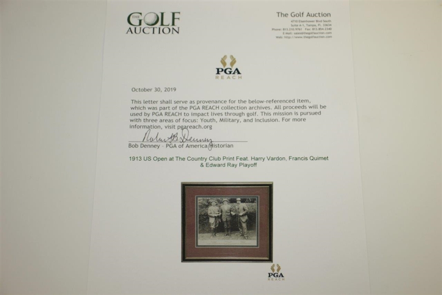 1913 US Open at The Country Club Print Feat. Harry Vardon, Francis Quimet & Edward Ray Playoff