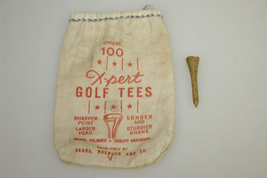 Vintage X-Pert Golf Tees Canvas Bag - Sears, Roebuck, & Co. - Crist Collection