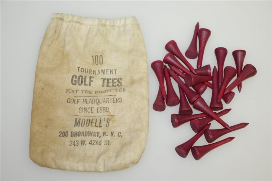 Vintage Modell's Just the Right Tee Golf Tee Bag with Tees - Broadway- Crist Collection