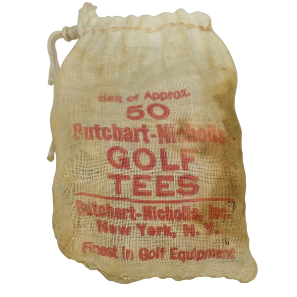 Vintage Butchart-Nicholls Golf Tees Canvas Golf Tee Bag with Tees - Crist Collection