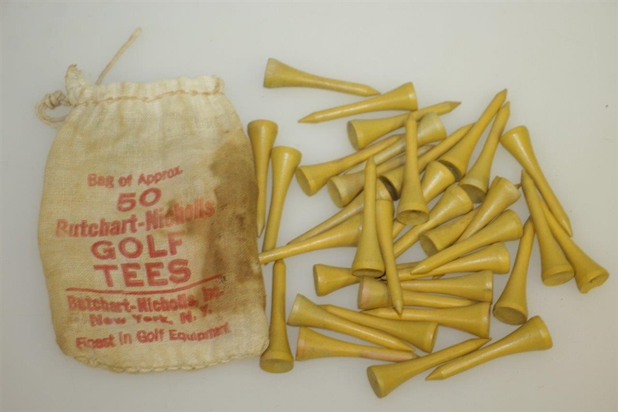 Vintage Butchart-Nicholls Golf Tees Canvas Golf Tee Bag with Tees - Crist Collection