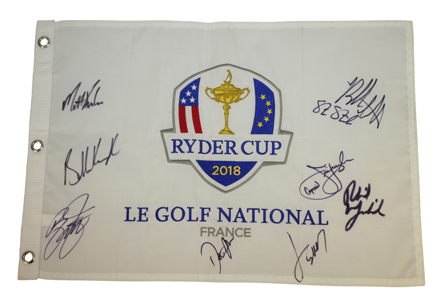 2018 Ryder Cup Flag Signed by Spieth, Fowler, Koepka & Mickelson Etc. JSA ALOA