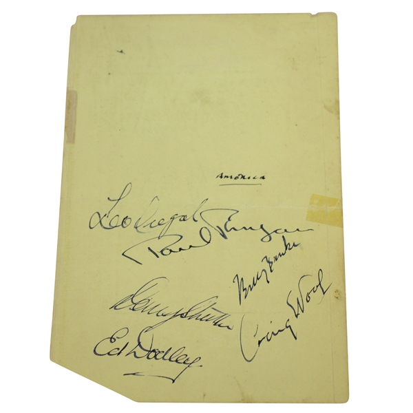 1933 Ryder Cup W/Great Britain & United States Teams Signed Album Page - CRAIG  WOOD, JH Taylor, Denny Shute, ETC JSA ALOA