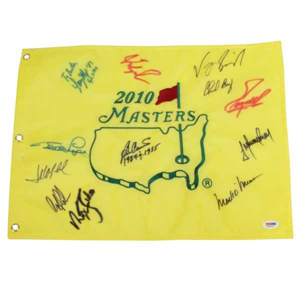 Masters Champs Signed 2010 Masters Embroidered Flag PSA/DNA #M56593