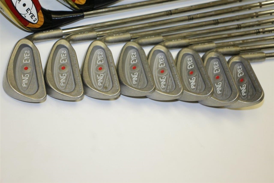 Unused Full Set of PING Eye 2 Irons & Woods - ZZ Lite Shafts - Mint Condition