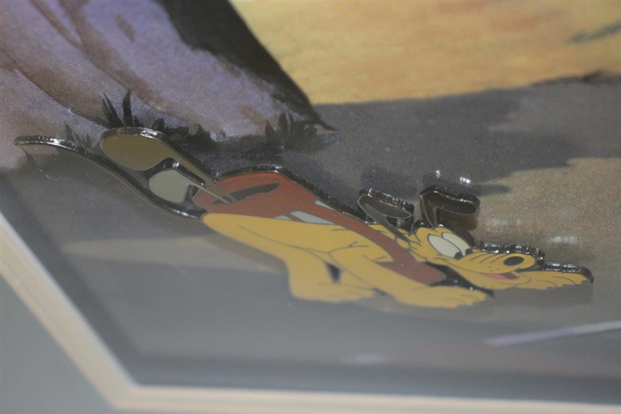 Walt Disney Mickey Mouse & Pluto Canine Caddy Ltd Ed 60th Ann. Framed Pin Set