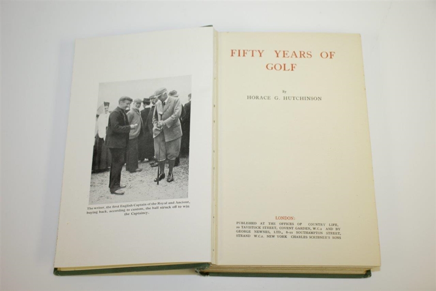 1919 'Fifty Years of Golf' Book by Horace G. Hutchinson 1st Ed