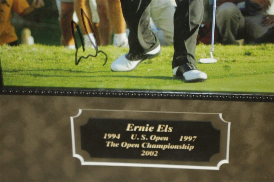 Ernie Els Signed Photo Display with 3 Major Victories Plate - Framed JSA ALOA
