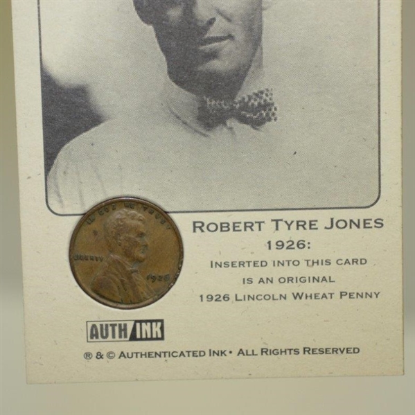 Robert Tyre Jones 1926 Lincoln Wheat Penny Card