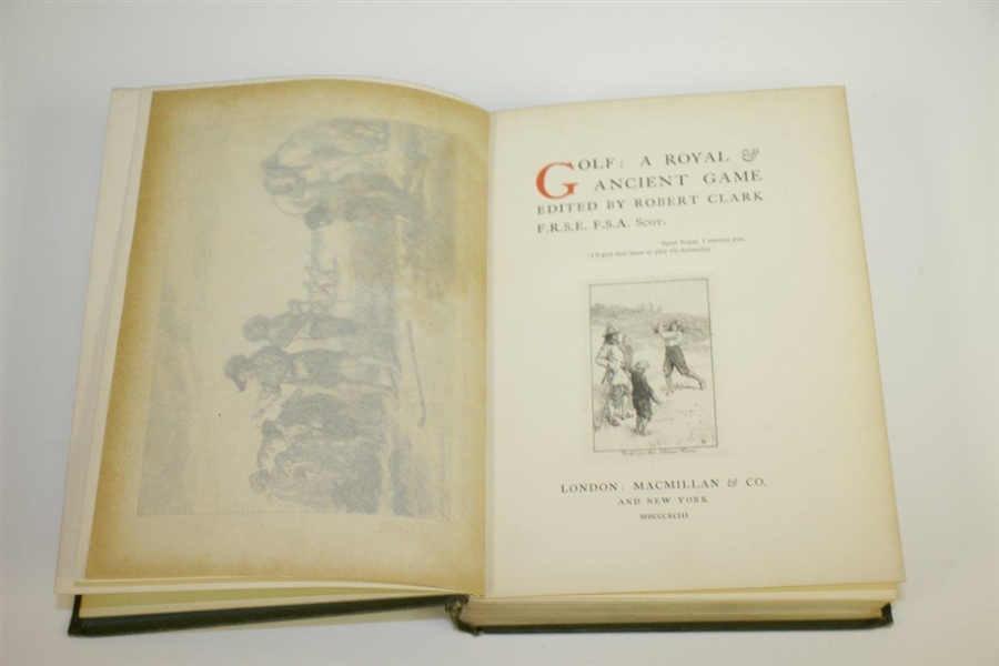 1893 Book 'Golf: A Royal and Ancient Game' Edited by Robert Clark