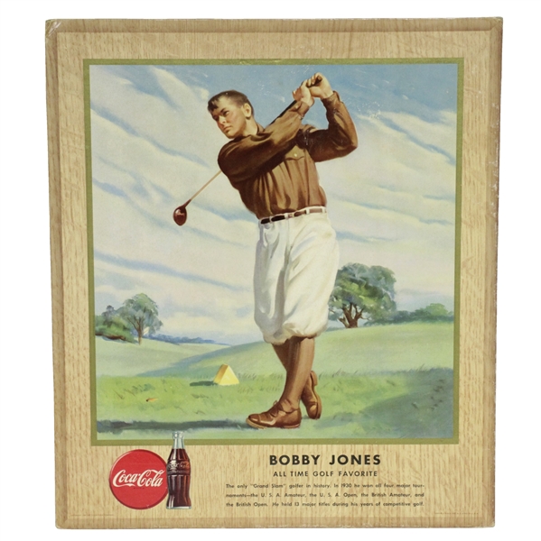 Original 1947 Bobby Jones Coca-Cola Advertising Broadside Display - Excellent Condition