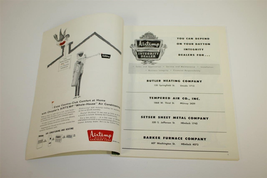 1957 PGA Championship at Miami Valley GC Program - Lionel Hebert Winner