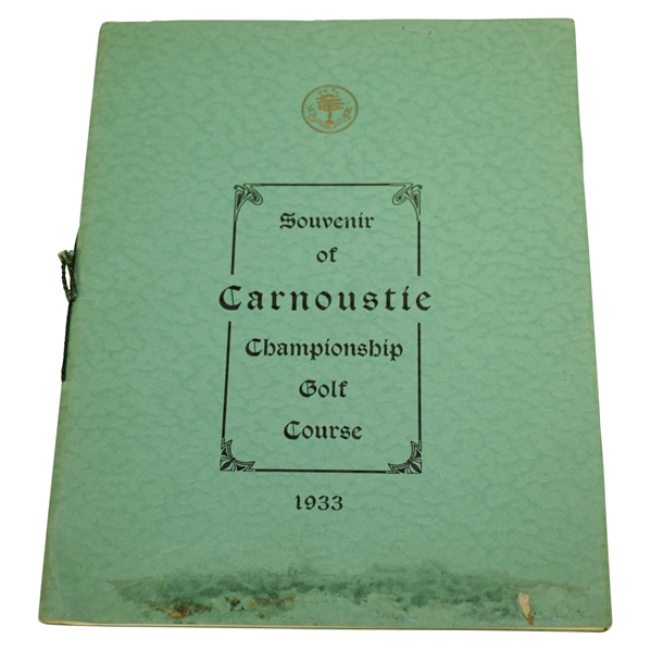 1933 Carnoustie Championship Golf Course Souvenir Program/Booklet