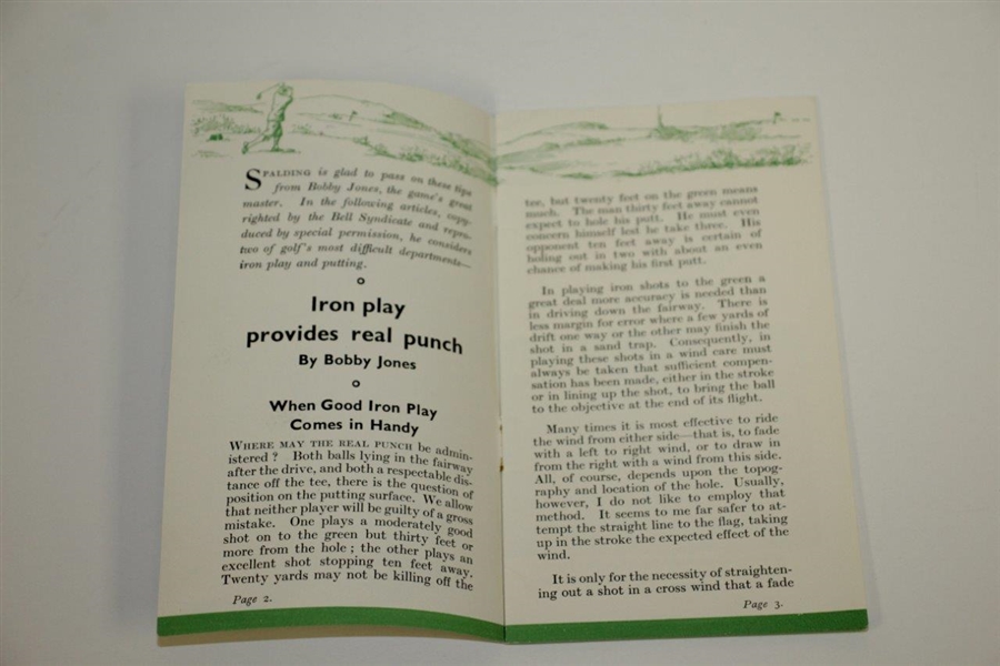 Bobby Jones 1935 'Some Tips from Bobby Jones' Golf Booklet - British Edition