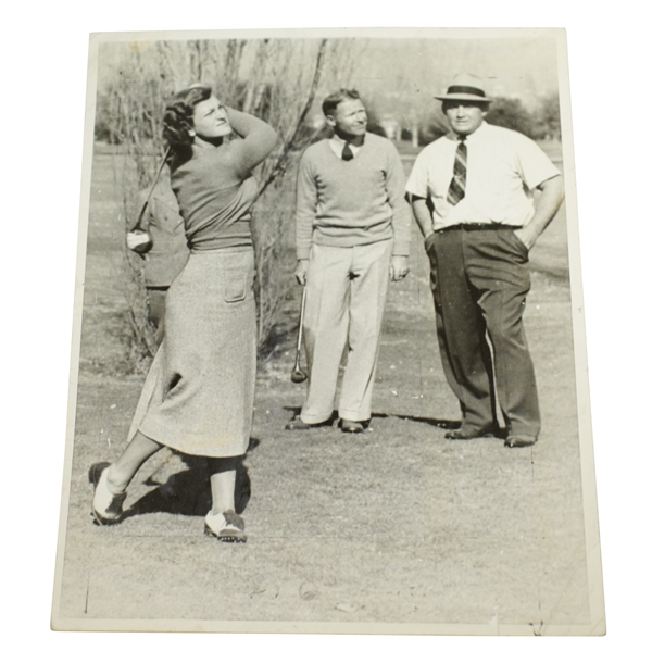 Babe Zaharias 1938 LA Open Wire Photo - First Woman to Play in PGA Event
