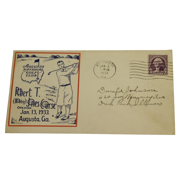 1933 Augusta National GC Bobby Jones Golf Course Opening Day Cover