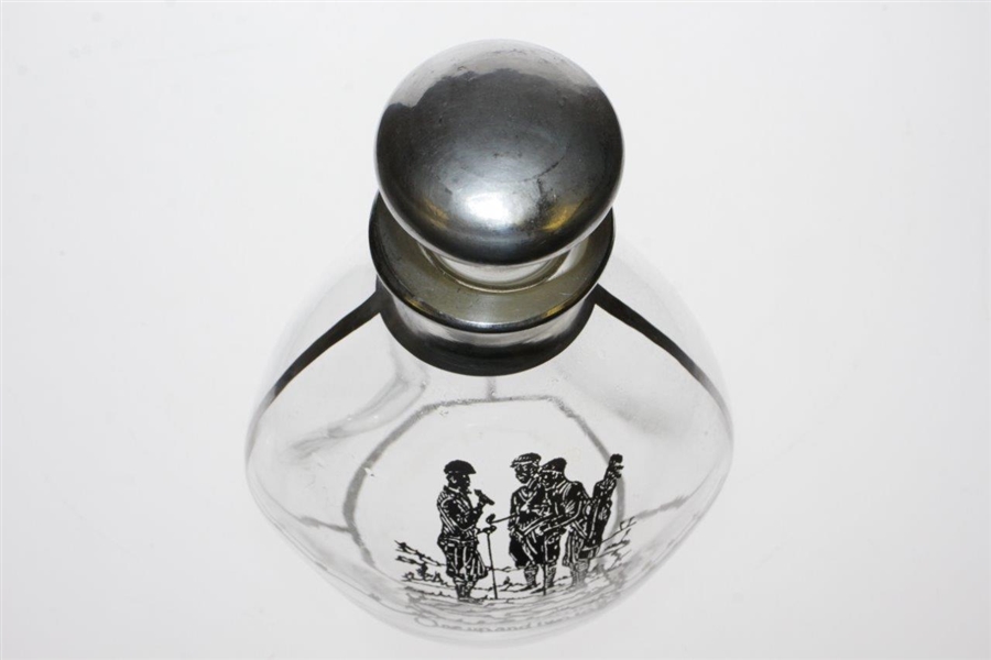 Circa 1920's One up and two to go Sterling Overlay Decanter with Stopper