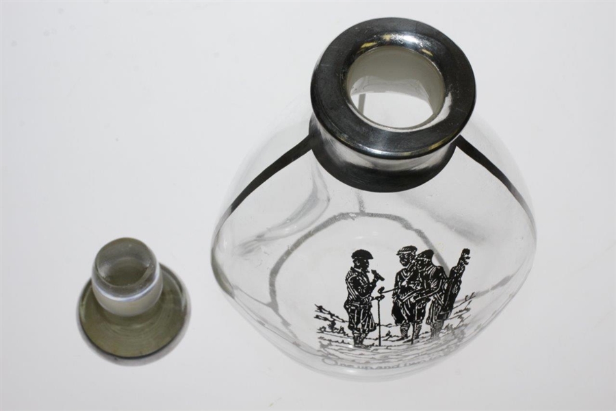Circa 1920's One up and two to go Sterling Overlay Decanter with Stopper