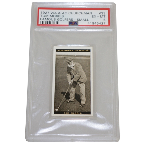 Tom Morris 1927 WA & AC Churchman #33 Famous Golfers Golf Card - PSA EX-MT 6